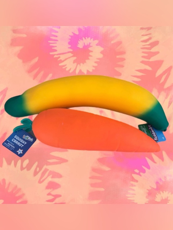 Squeezy Other - Viral Squeezy Bundle - Banana & Carrot Squishy Sensory Fidgets